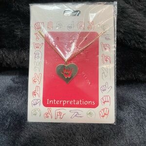 Gold or Silver Colored Sign Language I Love You Heart Necklace